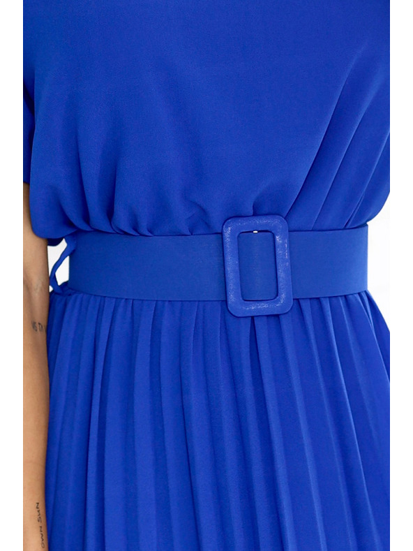 numoco Plissiertes Chiffon-Midikleid MIA mit breitem Gürtel