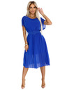 numoco Plissiertes Chiffon-Midikleid MIA mit breitem Gürtel