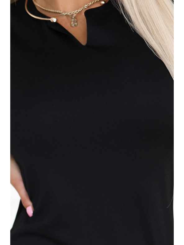 numoco Sinnliches Etuikleid mit kurzen Ärmeln und verziertem Ausschnitt