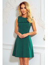 numoco Grünes BLANKA Kleid mit Trapezausschnitt und Volant