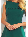 numoco Grünes BLANKA Kleid mit Trapezausschnitt und Volant