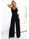 numoco Eleganter Jumpsuit mit Wickelausschnitt, weitem Bein und Gürtel