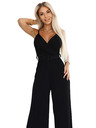 numoco Eleganter Jumpsuit mit Wickelausschnitt, weitem Bein und Gürtel