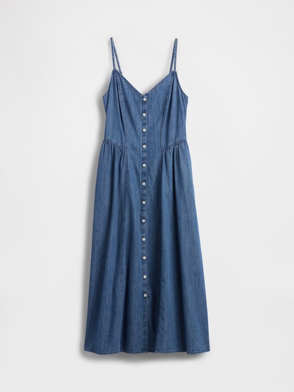 GAP Damen Jeans-Maxikleid mit Taschen GAP