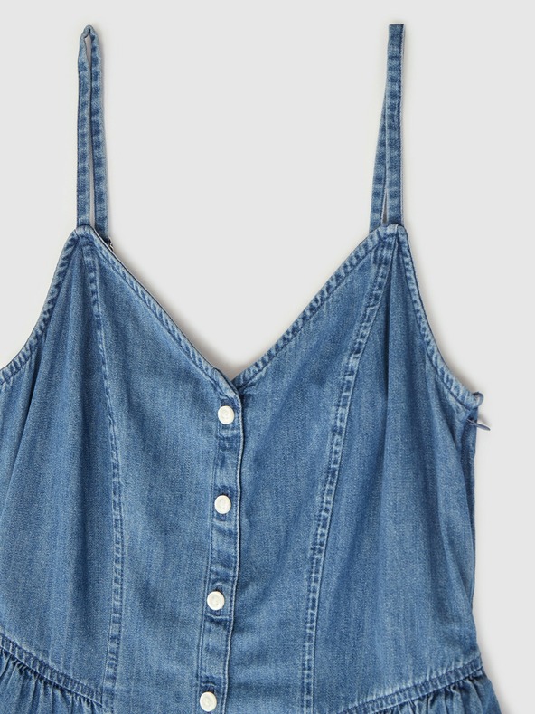 GAP Damen Jeans-Maxikleid mit Taschen GAP