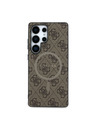 Guess Guess PU Leder 4G Colored Ring MagSafe Rückseite Hülle für Samsung Galaxy S25 Ultra Brown