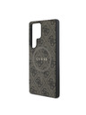 Guess Guess PU Leder 4G Colored Ring MagSafe Rückseite Hülle für Samsung Galaxy S25 Ultra Brown