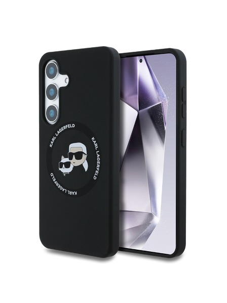 Karl Lagerfeld Karl Lagerfeld Liquid Silicone K&CH Heads MagSafe Rückseite Hülle für Samsung Galaxy S25 Black
