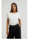 Moodo Weißes Basic-T-Shirt mit kurzen Ärmeln