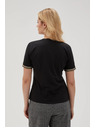 Moodo Schwarzes Basic-T-Shirt mit V-Ausschnitt
