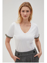 Moodo Weißes Basic-T-Shirt mit V-Ausschnitt