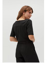 Moodo Schwarzes gemustertes T-Shirt