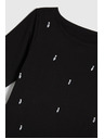 Moodo Schwarzes gemustertes T-Shirt