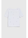 Moodo Weißes Basic-T-Shirt mit 3/4-Ärmeln