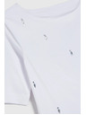 Moodo Weißes Basic-T-Shirt mit 3/4-Ärmeln