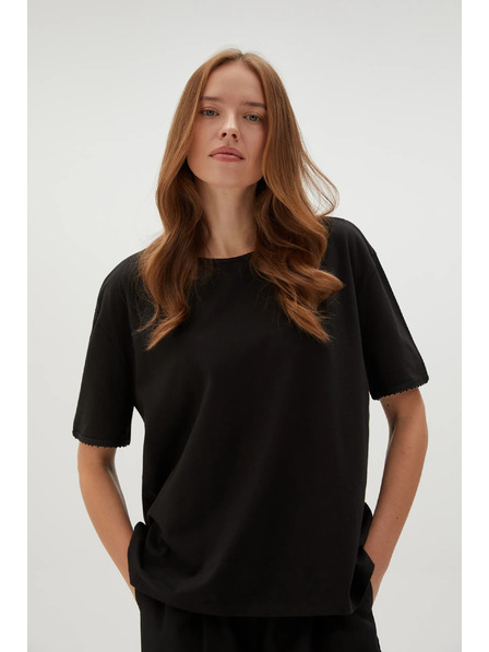 Moodo Schwarzes Damen T-Shirt