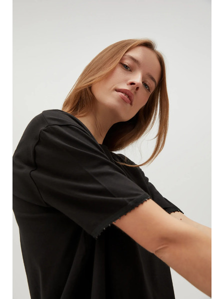 Moodo Schwarzes Damen T-Shirt