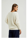 Moodo Weißer Pullover mit V-Ausschnitt