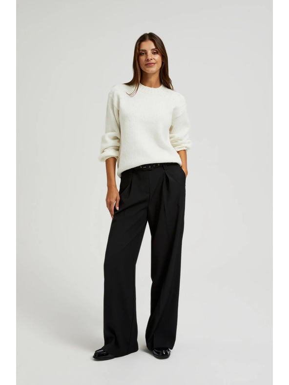 Moodo Weißer Pullover mit Ballonärmeln