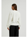 Moodo Weißer Pullover mit Ballonärmeln