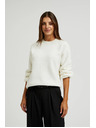 Moodo Weißer Pullover mit Ballonärmeln