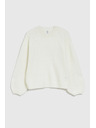 Moodo Weißer Pullover mit Ballonärmeln