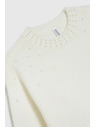 Moodo Weißer Pullover mit Ballonärmeln
