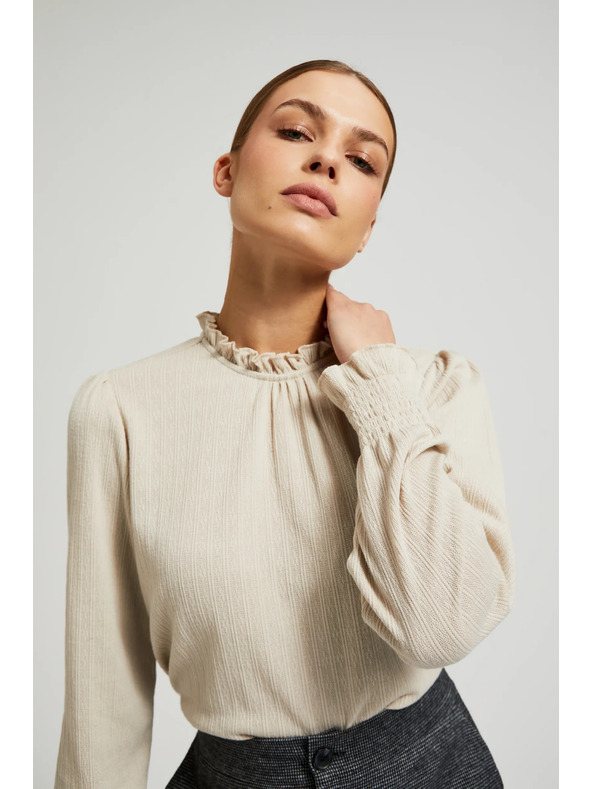 Moodo Beiges Damen-Langarmoberteil