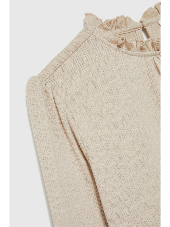 Moodo Beiges Damen-Langarmoberteil