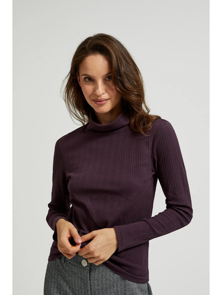 Moodo Dunkelviolettes Damen-Langarmoberteil