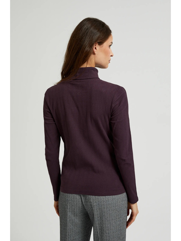 Moodo Dunkelviolettes Damen-Langarmoberteil