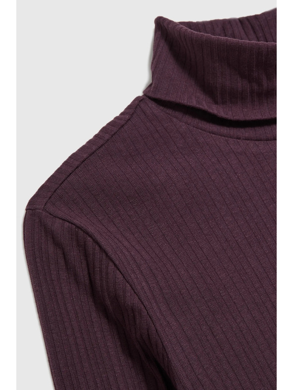 Moodo Dunkelviolettes Damen-Langarmoberteil