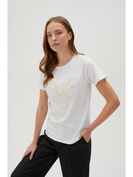Moodo Weißes T-Shirt mit kurzen Ärmeln