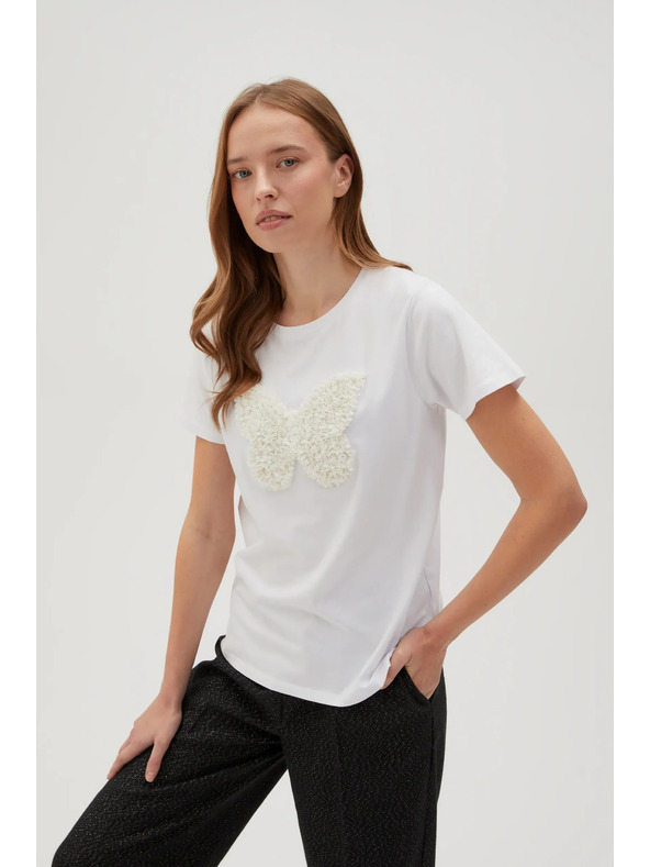 Moodo Weißes T-Shirt mit kurzen Ärmeln