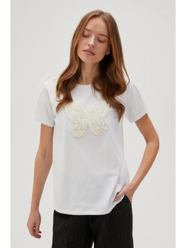 Moodo Weißes T-Shirt mit kurzen Ärmeln