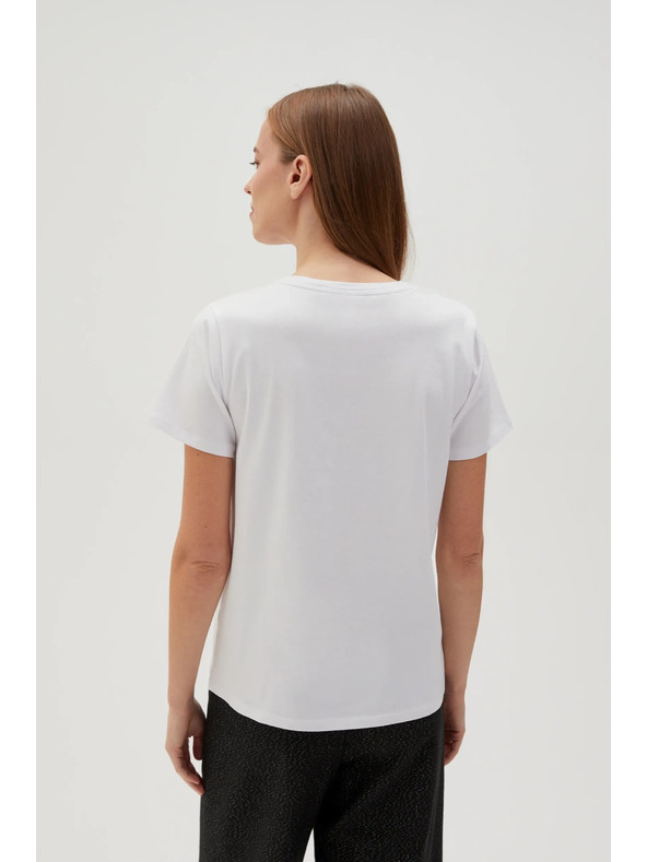 Moodo Weißes T-Shirt mit kurzen Ärmeln