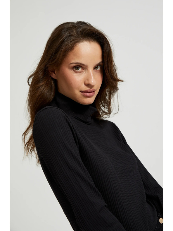 Moodo Schwarzes Damen-Langarmoberteil