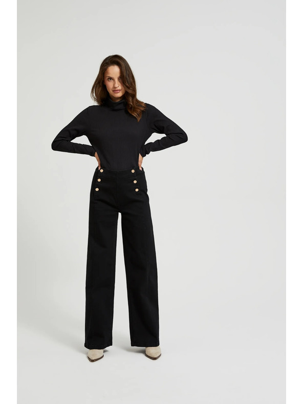 Moodo Schwarzes Damen-Langarmoberteil