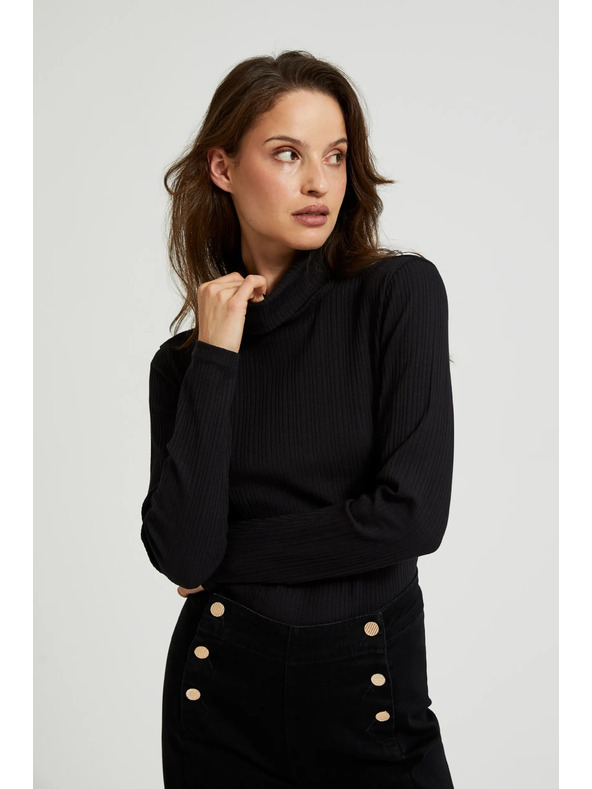 Moodo Schwarzes Damen-Langarmoberteil