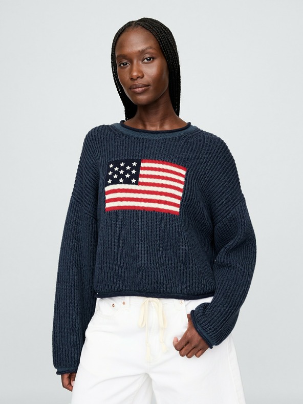 GAP Damen-Oversize-Crop-Pullover Americana GAP