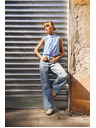 Moodo Blaue zerrissene Damenjeans Moodo