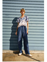 Moodo Blaue lockere Damenhose Moodo