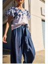 Moodo Blaue lockere Damenhose Moodo