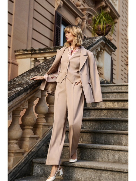 Moodo Beige Damenhose für festliche Anlässe Moodo