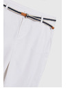 Moodo Weiße Damenhose mit Gürtel Moodo