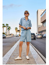 Moodo Blaue Damenshorts Moodo