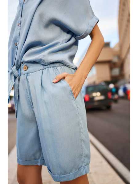 Moodo Blaue Damenshorts Moodo