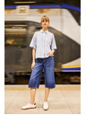 Moodo Blaue Damen-Jeans-Shorts Moodo