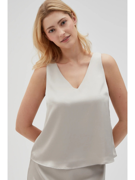 Moodo Beige Damen-Top ohne Ärmel Moodo