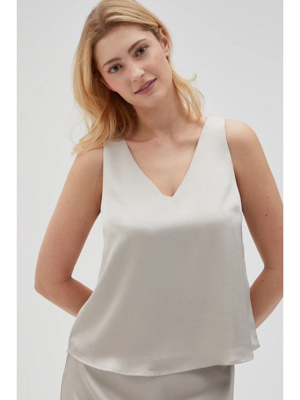 Moodo Beige Damen-Top ohne Ärmel Moodo